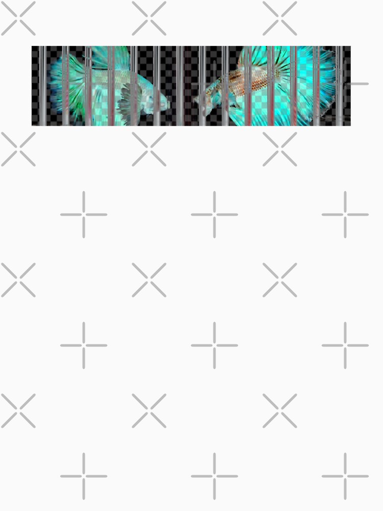 Negative Fish Behind Bars on Transparency Grid by willpate