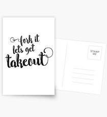 Fork it - lets get takeout Postcards