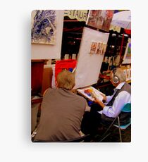 Two artists chatting in Montmartre! Canvas Print
