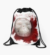 Crystal Skull With Red On Transparent Background Drawstring Bag