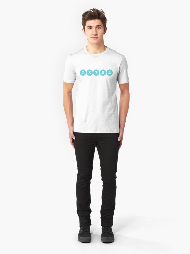 Alternate view of 78704 Austin Zip Code Slim Fit T-Shirt