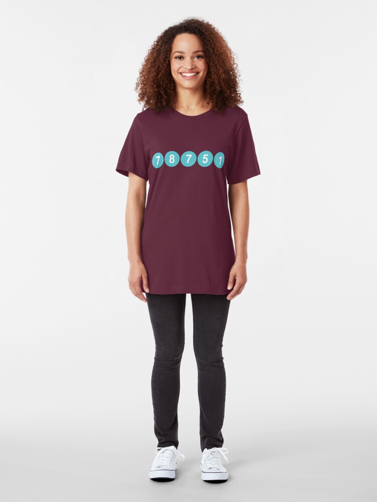 Alternate view of 78751 Austin Zip Code Slim Fit T-Shirt