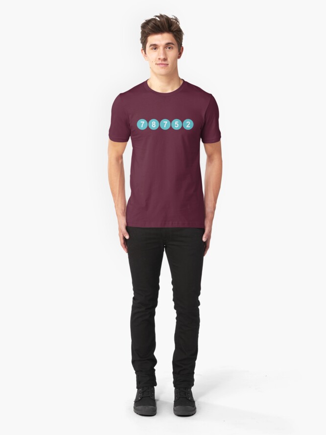 Alternate view of 78752 Austin Zip Code Slim Fit T-Shirt