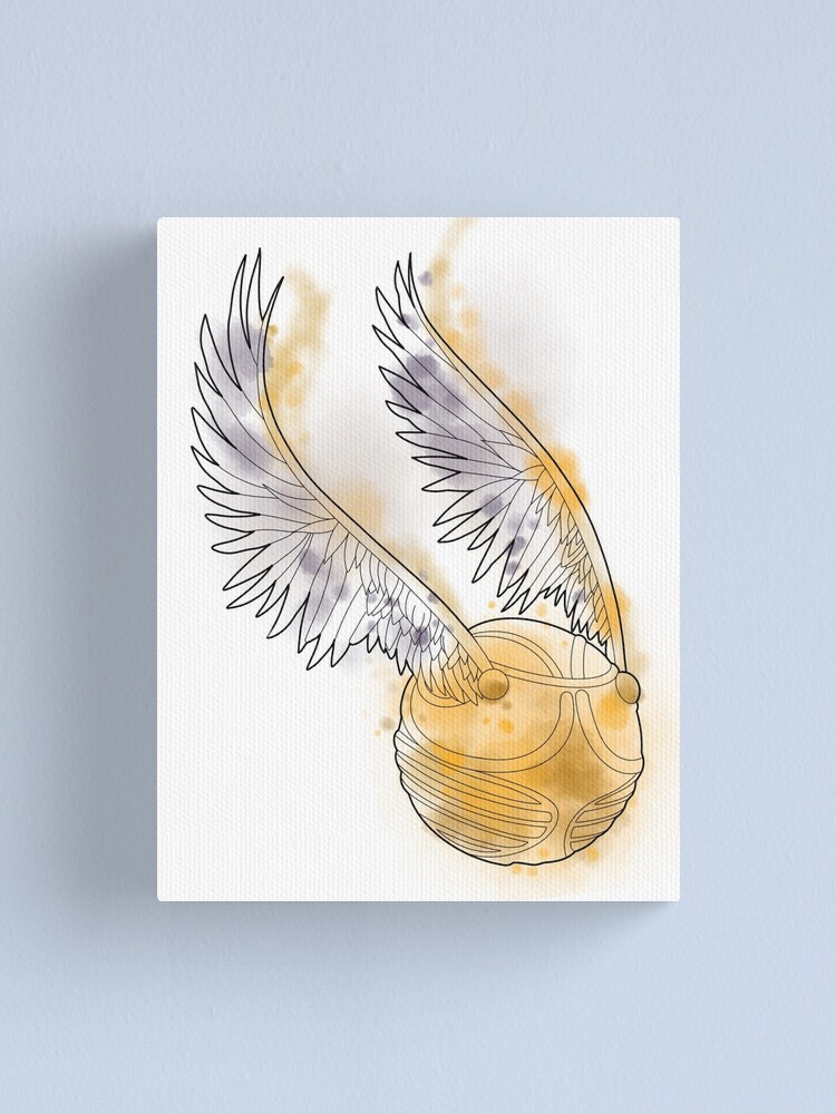 Golden Snitch Watercolor Drawing Canvas Print By Hmarieartist