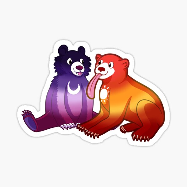 Sun Lesbian and Moon Lesbian Bears Sticker