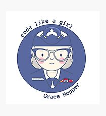 Grace Hopper - Code like a girl Photographic Print