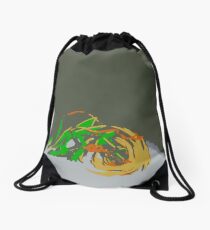 "Minimalistic Pokemon - Mega Rayquaza " by limitedskins.com Drawstring Bag