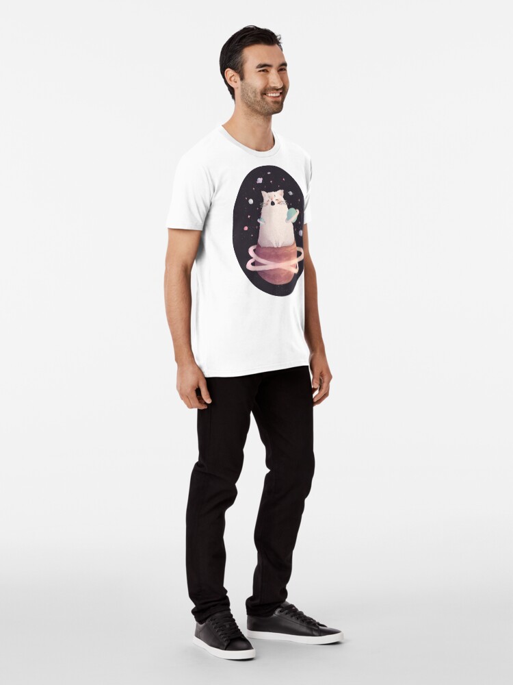 Alternate view of Yawning Space God Cat Premium T-Shirt
