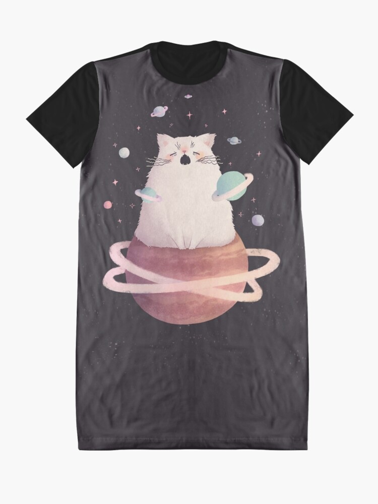Alternate view of Yawning Space God Cat Graphic T-Shirt Dress