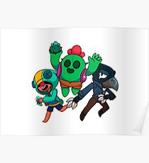 Brawl Stars | Leon, Spike und Crow HD Design Poster