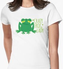 Crazy Frog Lady Women's Fitted T-Shirt