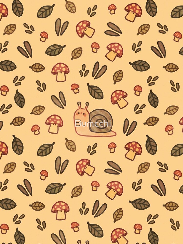 Snail, Mushrooms and Leaves by Bumcchi