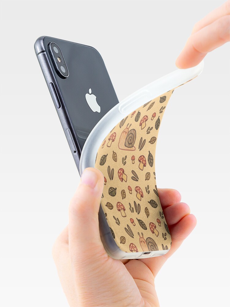 Alternate view of Snail, Mushrooms and Leaves iPhone Case & Cover