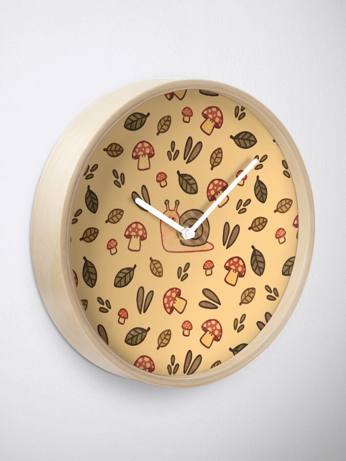 Alternate view of Snail, Mushrooms and Leaves Clock