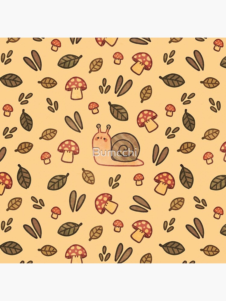Snail, Mushrooms and Leaves by Bumcchi