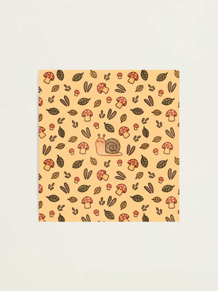 Alternate view of Snail, Mushrooms and Leaves Photographic Print