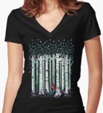 Les bouleaux T-shirt col V femme