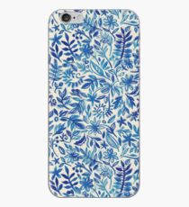 Schwimmender Garten - ein Aquarellmuster im Blau iPhone-Hülle & Cover