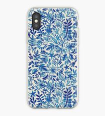 Schwimmender Garten - ein Aquarellmuster im Blau iPhone-Hülle & Cover