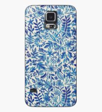Schwimmender Garten - ein Aquarellmuster im Blau Hülle & Klebefolie für Samsung Galaxy