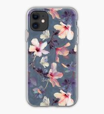 Butterflies and Hibiscus Flowers - a painted pattern iPhone Case