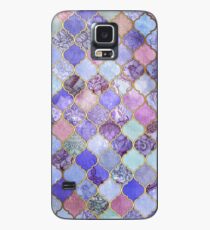 Königliches purpurrotes, malvenfarbenes u. Indigo-dekoratives marokkanisches Fliesen-Muster Hülle & Klebefolie für Samsung Galaxy