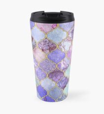 Royal Purple, Mauve & Indigo Decorative Moroccan Tile Pattern Travel Mug