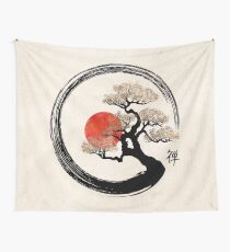 Enso Circle und Bonsai Tree auf Leinwand Wandbehang