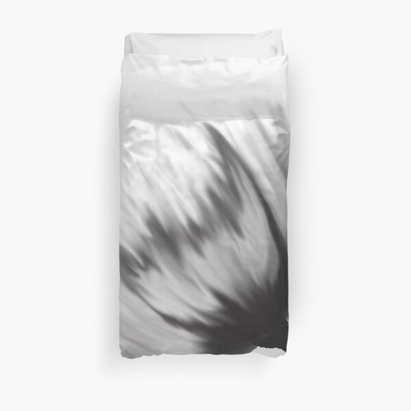 Black and white chrysanthemum Duvet Cover