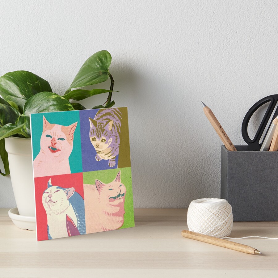 Four Meme Cats of the Apocalypse Art Board Print