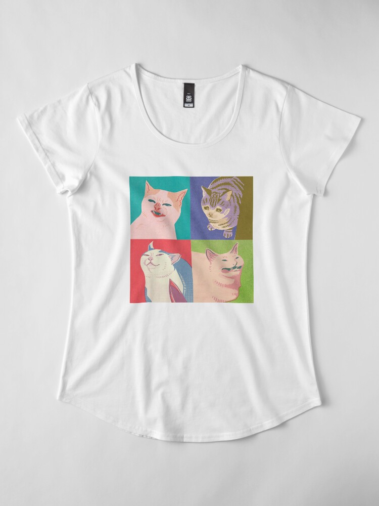 Alternate view of Four Meme Cats of the Apocalypse Premium Scoop T-Shirt