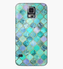 Coole Jade & Icy Mint dekorative marokkanische Fliesenmuster Hülle & Klebefolie für Samsung Galaxy