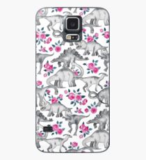 Dinosaurs and Roses – white Case/Skin for Samsung Galaxy