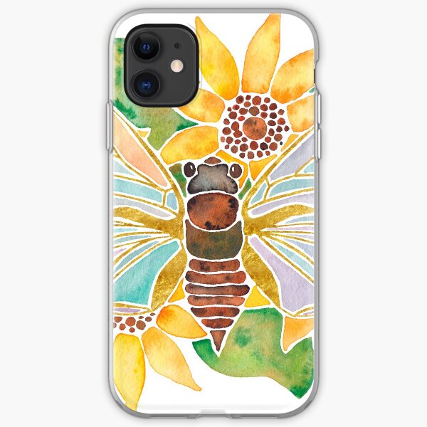 Cicada on Sunflowers iPhone Soft Case