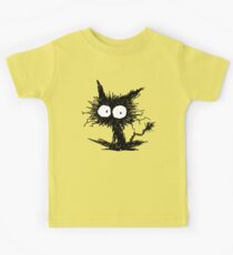 Black Unkempt Kitten GabiGabi Kids Tee