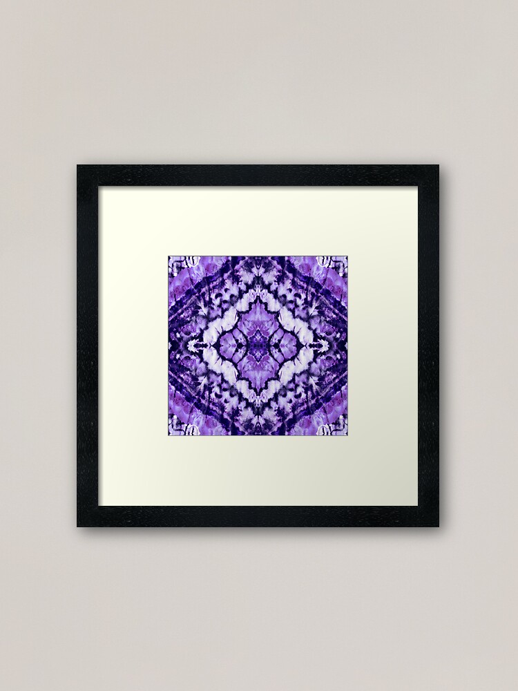 Alternate view of Linen Tie Dye Purple Ikat Framed Art Print