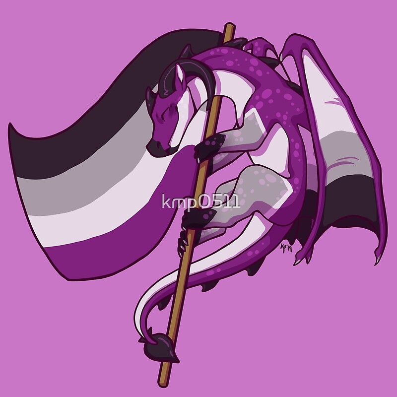 "Asexual Pride Flag Dragon (3rd Edition)" by kmp0511 | Redbubble