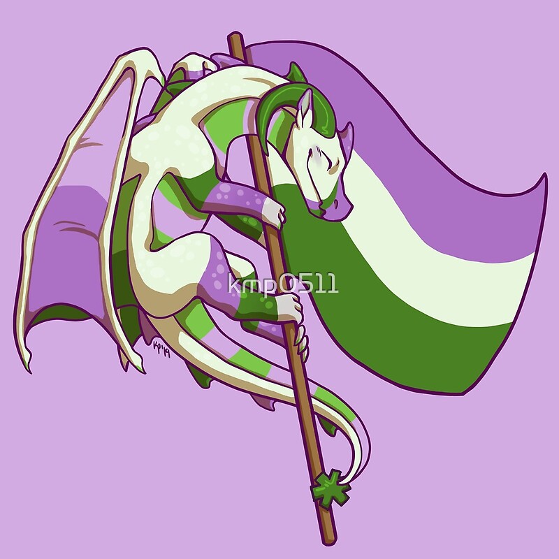 Genderqueer Pride Flag Dragon 3rd Edition By Kmp0511 Redbubble