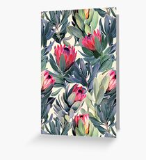 Gemaltes Protea-Muster Grußkarte