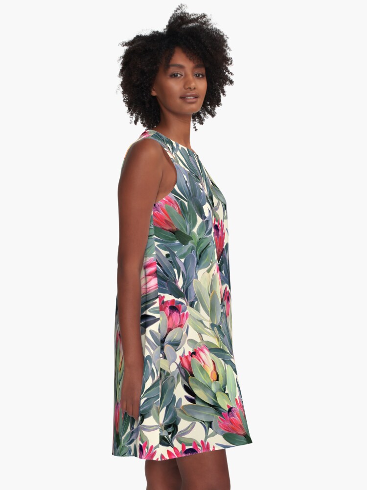 Alternate view of Painted Protea Pattern A-Line Dress