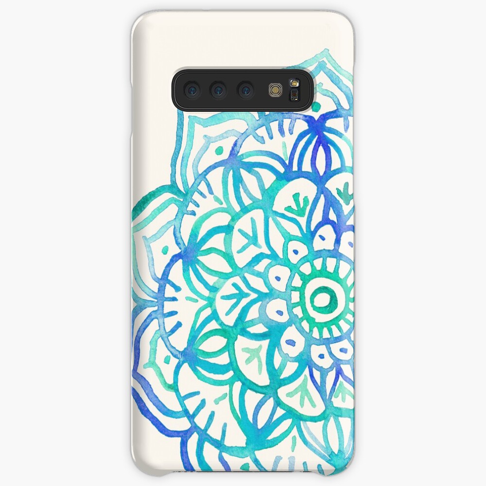 Aquarell Medaillon in Ocean Farben Samsung Galaxy Leichte Hülle