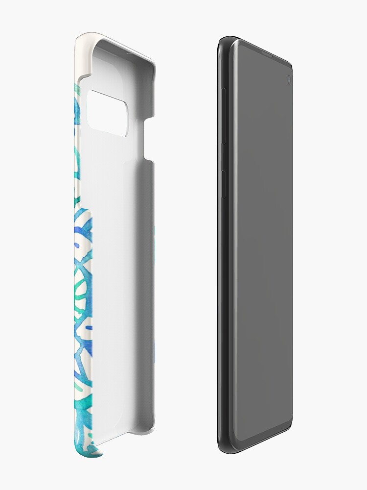 Alternative Ansicht von Aquarell Medaillon in Ocean Farben Hülle & Klebefolie für Samsung Galaxy