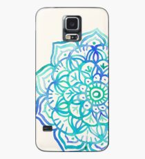 Aquarell Medaillon in Ocean Farben Hülle & Klebefolie für Samsung Galaxy