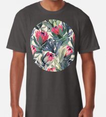 Gemaltes Protea-Muster Longshirt