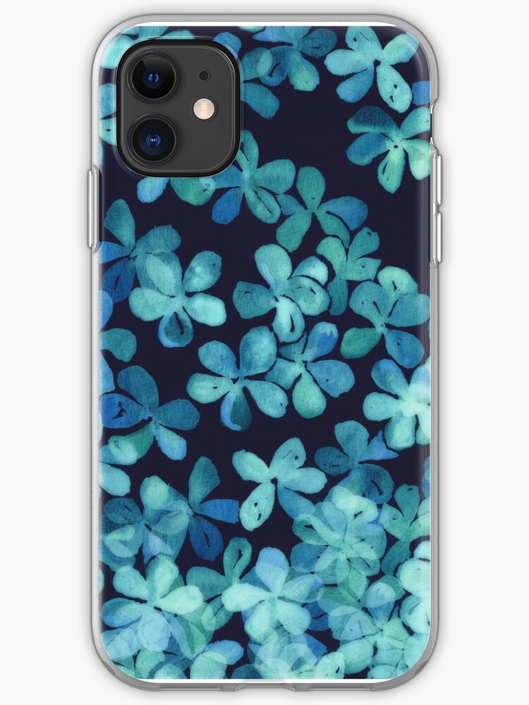 White Leaves on Navy - a hand painted pattern iphone 11 case White Leaves on Navy - a hand painted pattern iphone 11 case