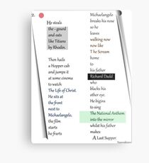Poetry Challenge Part 2. Metal Print