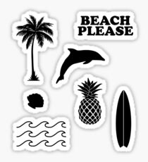 Beach Surf Summer 7er Set Glänzender Sticker