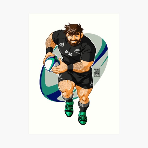 ADAM LIKES TO PLAY RUGBY - NEW ZEALAND Art Print