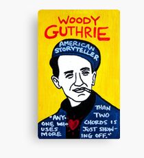 Woody Guthrie Folk Art Canvas Print