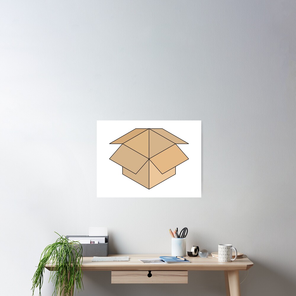 Open Box Line Drawing Poster